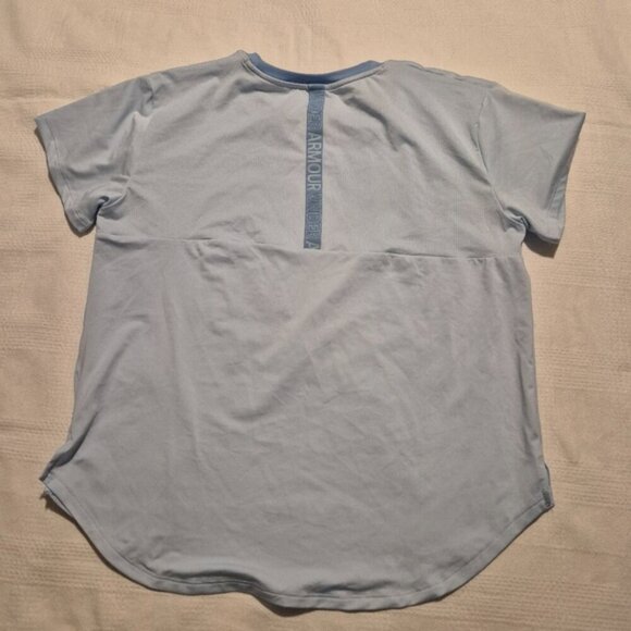 Under Armour womens Large short sleeve light blue shirt tags removed check meas. - Picture 2 of 3